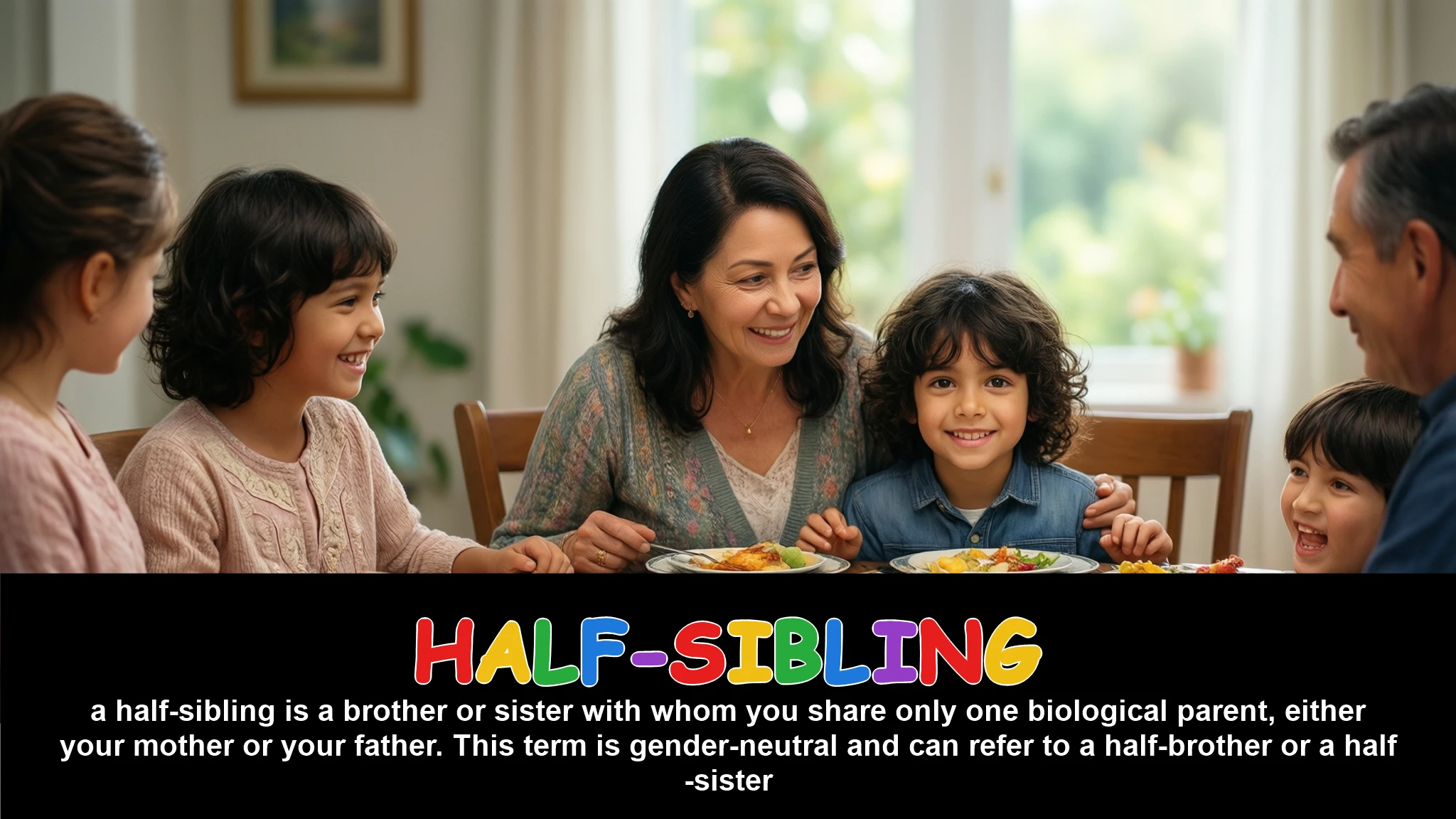 English Illustration for half-sibling
